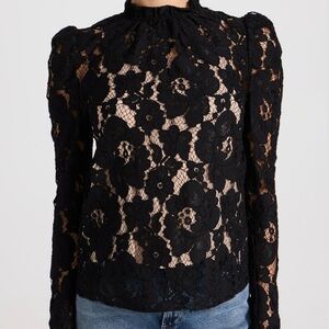 Elegant Black Lace Women Top